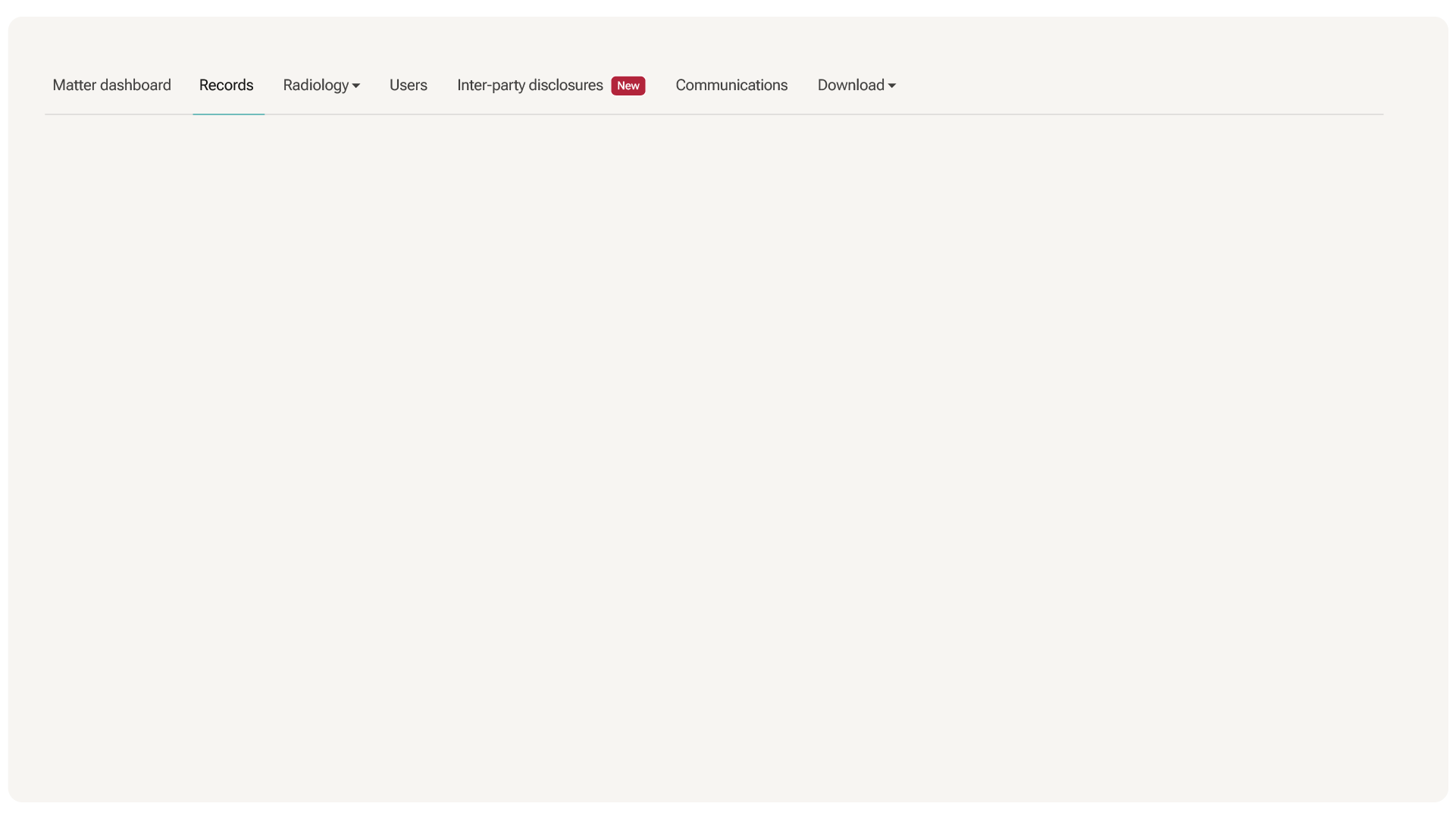 Secure Review matter dashboard